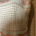 Handmade Vintage Hand Woven Tatting Thread Stretchy Beige Cropped Tank Top Large Photo 7