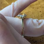 Natural Orange Garnet Sterling Silver Halo Ring Size 7 Gold Photo 2