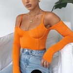 White Fox Boutique Orange LongSleeved Bustier Photo 0
