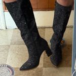 Knee High Heel Glitter Boots Black Size 10 Photo 0