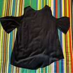 Lush Clothing UO Lush crossover draped cold shoulder cropped blouse in black size S Photo 4