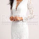 Romwe White Lace Long Sleeve Dress Photo 0