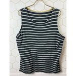 Boden Boxy Navy and Gray Striped Sleeveless Tank Top Photo 4