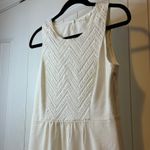 Under Skies White Sleeveless Textured Chevron Detail Fit and Flare Dress Sz S # Photo 3