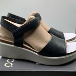 Ecco NWB  Flowt Wedge Cork Sandal Women's size 40 US 9-9.5 black leather 1949 Photo 1