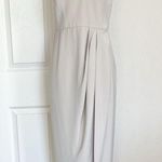 Shona joy Draped Midi Oyster Grey Dress Photo 3