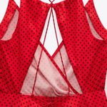 ZARA Satin Effect Red And Black Polka Dot Mini Dress Photo 4
