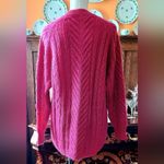 Robinson's Fuchsia Mohair Cable Sweater Dress Size L Photo 2