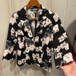 Cute black floral lightweight blazer 3/4 sleeve stretch whimsigoth coastal vamp Pink Size 8P Photo 4