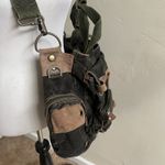 Bed Stu Canvas Multi Compartment Utility Bag Grunge Steampunk Y2K Green Black Photo 2