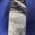 Karen Millen Womens Military Shirt Dress Drawstring Waist High Low Blue Size 8 Photo 4