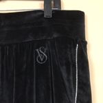 Victoria's Secret Victoria’s Secret Women’s Black Velour Rhinestone Sides Jogger Sweatpants Photo 2