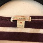 Gap Womens Top Boatneck 3/4 Sleeve Zipper Detail Cotton Knit Striped Burgundy XS Photo 3