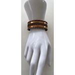 Vintage Handmade Copper Braided & Twisted Cuff Bracelets Heavyweight Sz 6.5 Brown Photo 3