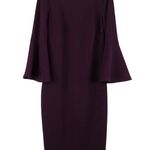 Calvin Klein Plum Purple Long Sleeve Bell Neck Formal Dress Size 2 Extra Small Photo 1
