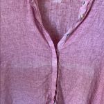 120% Lino linen rose button down blouse Pink Size M Photo 3