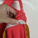 Morgan & co Prom Dress Maxi Gown Y2K Beaded Halter Cut Out Mermaid Coral S Sexy Red Photo 9