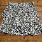 Altar'd State Altard State Pull on Mini Skirt Women's Large Cream Black Leopard Ruffle Front Photo 3