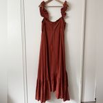 Farm Rio  XL Ruffle Strap Maxi Dress in Cinnamon Orange/Brown Photo 7