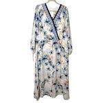 Monroe & Main White Blue Windswept Floral Summer Romper Maxi Dress NWT 1X Flaw Photo 1