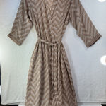 Oscar de la Renta  Tan and White Geometric Dress Photo 0