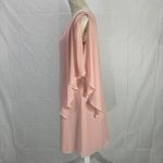 Ignite Evenings Chiffon Overlay Asymmetrical Cape Blush Pink Sheath Dres… Size 8 Photo 5