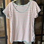 LAKE Pajamas short sleeve tee sorbet blue trim barbie pink stripes tshirt pima White Size M Photo 0