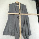 CULLAN Womens Gray 100% Cashmere Draped Waterfall Vest Cardigan Sweater Medium Photo 5