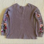 American Eagle AEO Floral Sleeve Embroidery Sweater Size Xs Photo 7