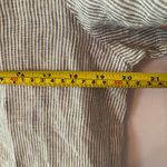 Quince Blue White Stripe Button Down Short Sleeve Blouse 100% Linen Women Small Photo 7