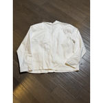 Eileen Fisher Organic Cotton Denim Classic Jean Jacket White Chore Coat Trucker Photo 2