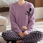 Y2K Women’s loungewear Set with Rose Print Purple Photo 6