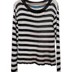 Alice + Olivia striped scope neck black white knit sweater sz S Photo 0