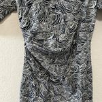 LELA ROSE Women's Navy Floral Rose Print Drape Crew Neck Pencil Dress, Size 8 Photo 3