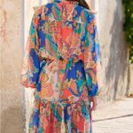 Boston Proper Like New  Paisley Patches Peasant Dress Size Medium Photo 1