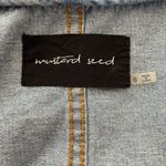 Mustard Seed Cold Shoulder Cropped Jean Jacket Blue Size Small Photo 5