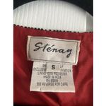 Stenay Womens Small Red Silk Black Beaded Bolero Jacket Holiday Event Glam Photo 1