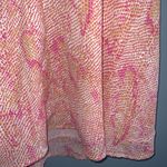 Adrienne Pink and Orange Snakeskin Print Spaghetti Strap Lined Flowy Top Large Photo 4
