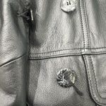 Vtg Together! 12 Trench Coat Black Leather Long Women's Double Breasted Heavy Photo 13