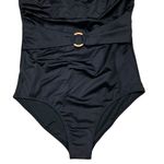 Noli  Mallorca Belted One Piece Swimsuit Black Gold Chain Straps Large Photo 4