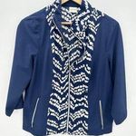Chico's Zenergy by  Women US M Blue White Printed Full Zip Jacket Polyester Golf Photo 0