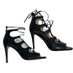 Coach NEW‎ Kira Lace-up Black Leather Stiletto HEELS Size 5 Photo 1