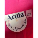 Arula Women's XL Button Up Shirt Tunic Dress Hot Pink Collared Barbiecore Preppy Photo 2