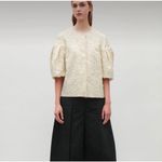 COS  Women's Cotton Appliqué 3D Puff 3/4 Sleeve Evening Jacket‎ Sz 10 Snap Front Photo 1