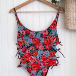 ZARA Floral Scoop Back Lace-up High Leg One-piece Swimsuit Photo 0