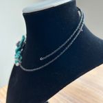 Faux Turquoise Flower Beaded Choker Necklace Boho Statement Gemstone Black Photo 1