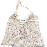 Lulus  NWT Unforgettable Romance Lace Halter Bodysuit M White Sheer Lingerie Photo 5