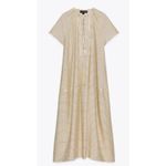 ZARA ZW Collection Kaftan Tunic Maxi Dress in Butter Yellow Stripe NWT Sz. S Photo 2