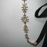 Gold Tone and Crystal Velvet Ribbon Tie Choker Photo 4