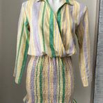 ZARA  Stripe Shirred Ruffle Hem Fitted Dress Size XS Photo 0